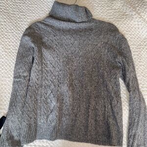 Gray Cable Knit Women's Sweater